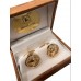 Steering Wheel 24k Gold Plated Cufflinks in Gift Box